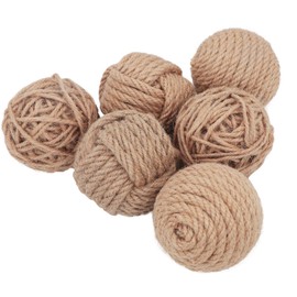 Paquete de 6 bolas decorativas Orbs 7.1 cm Esferas de cuerda de yute surtidas Bolas decorativas rústicas para centro de mesa, relleno de cuenco, relleno de bandeja de jarrón, decoración de mesa para