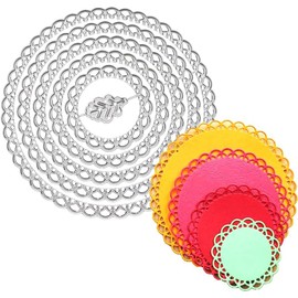 5 Pcs Lace Round Circle Cutting Dies,DIY Scrapbooking Artist Metal Cutting Dies Stencils Die Cut for DIY Photo Album Card Craft Paper Embossing Supplies 12cm