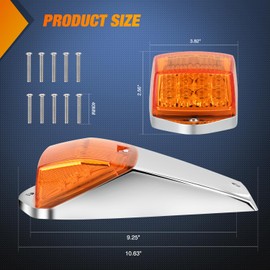 Nilight Cab Roof Marker Light 5 PCS 17 LED Amber Top Clearance Light Waterproof Surface Mount Running Light Compatible with Mack Kenworth Freightliner International ProStar/LoneStar