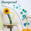 2Pcs Yellow Sunflower Straw Plug,Reusable Splash Proof Plugs Kitchen Tool