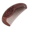 Natural Wood Comb Sandalwood Comb 11.5cm Half Round Dark Brown