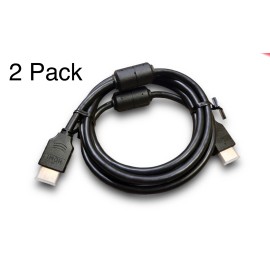 2 Pack Approx. 6ft High Speed HDMI Cable w/Ferrite Cores - Black