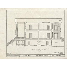 Historic Pictoric : Blueprint HABS GA,20-SAMA,1- (Sheet 9 of 12) - Orange Hall, Saint Marys, Camden County, GA 14in x 11in