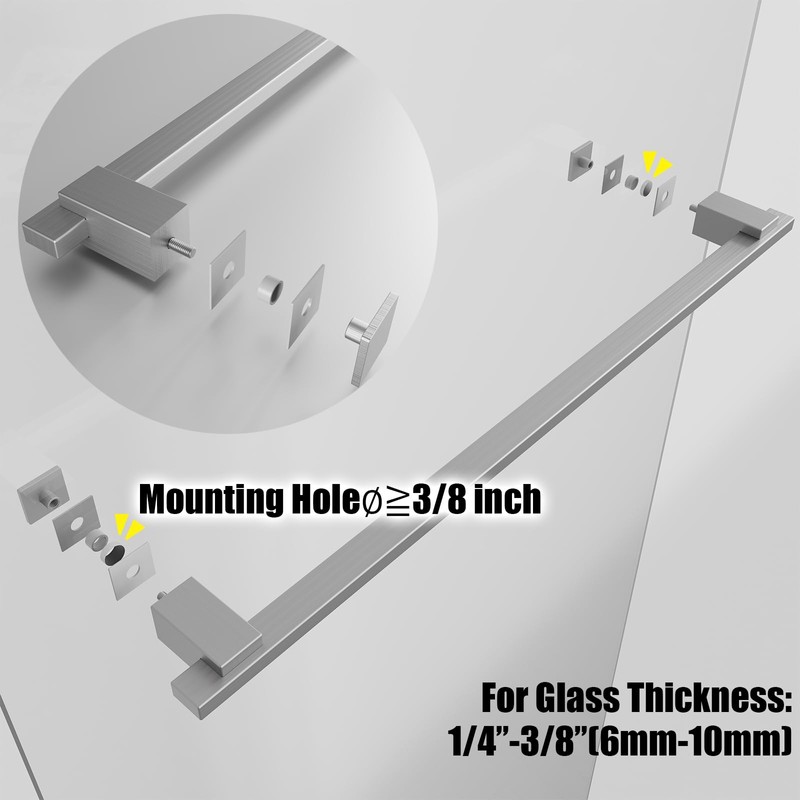 YTTSOYTS Glass Shower Door Handle Towel Bar 540MM Stainless Steel