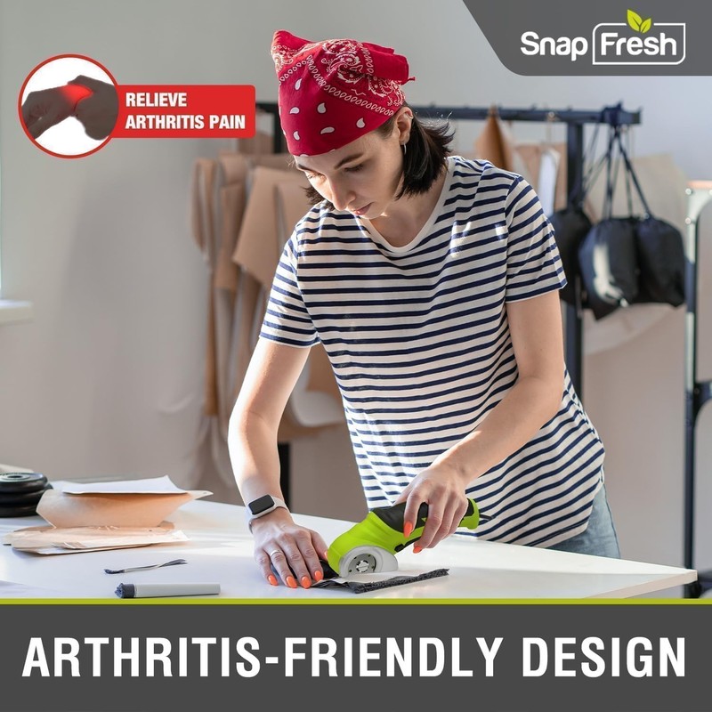 SnapFresh Cordless Electric Scissors, 4V Electric Mini Box Cutter, Carpet