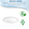 Kaya Elegant White & Silver Rim Disposable Plastic Soup Bowls