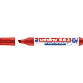 Edding Set of 3 Whiteboard Erase Marker Pens 663 Red Bevelled Tip 1-5mm