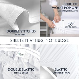 Eucalyptus Sheets King Size - Optimal Blend of Organic Tencel and Luxury Egyptian Cotton -Tencel Sheets King -Naturally Cool, Thin Sheets for Hot Sleepers -Hotel Like Light, Airy Crispy Percale Weave