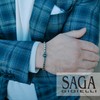 SAGA GIOIELLI® Men's Quadrell Steel Anchor Bracelet, 18 cm, Stainless
