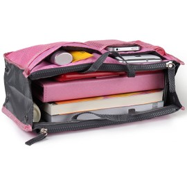 GPCT Large Multi-Pocket Expandable Nylon Travel Handbag/Purse Insert Organizer W/ Handles. 13 Compartments & 2 Zipper Pockets. Keeps Handbag/Purse Neat/Tidy! Great for Keeping Cosmetics & Makeup- Pink