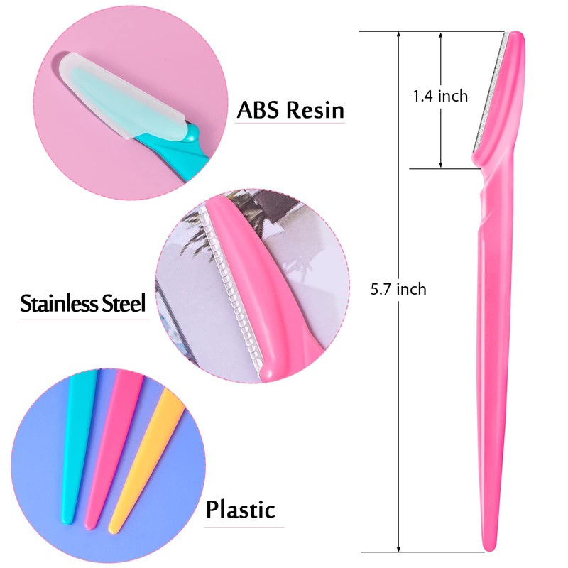 HFATMOS 12 Pcs Eyebrow Razor, Multipurpose Exfoliating Dermaplaning Tool for