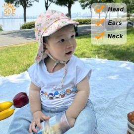 Baby Sun Hat UPF 50+ Toddler Summer Beach Hat with Neck Flap for Infant Waterproof Sun hat for Baby Boys Girls