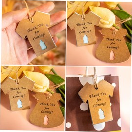 Outanaya 50 Juegos de Etiquetas de Papel Kraft para Manualidades y Fiestas de Cumpleaños, Fáciles y Prácticas para Decorar Regalos en Cumpleaños
