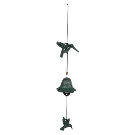 M METERXITY 1-Pack Japanese Wind Chime, Vintage Metal Temple Bell Wind Chime for Outside/Garden/Patio [Green]