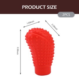 DACIRTY 2 PCS Shift Knob Cover – Non-Slip Silicone Gear Lever Cover with Massage Particles, Comfortable Feel & Anti-Scratch Protective Wrap, Universal for Most Manual Transmission Cars (Red)