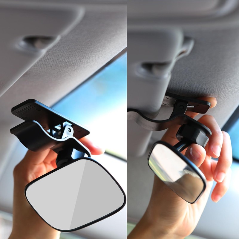 Clip On Car Baby Mirror, Ampper Adjustabe HD Glass Convex