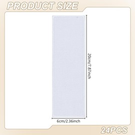 FREEBLOSS 24Pcs Blank Cross Stitch Bookmarks Embroidery Edged Cross Stitch Canvas Blank Cross Stitch Fabric Embroidery Cloth Needlepoint Fabric for Bookmark Making 7.87x2.36''