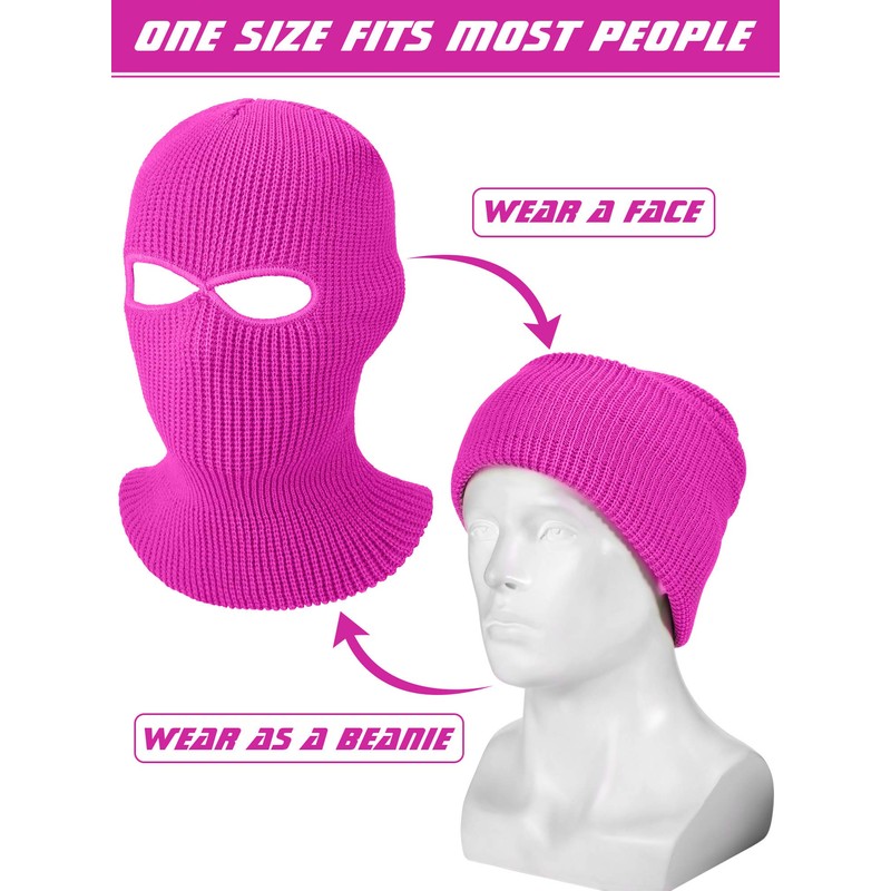 SATINIOR 2-Hole Knitted Ski Mask Full Face Mask Cover Neck