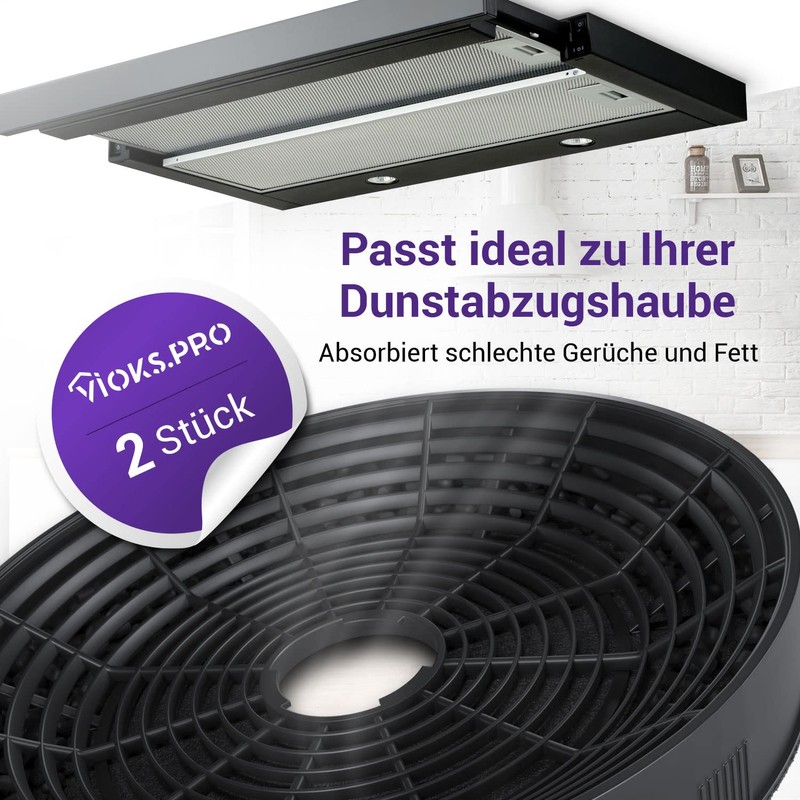 Vioks.pro Carbon Filter Cooker Hood Set of 2 Replacement for