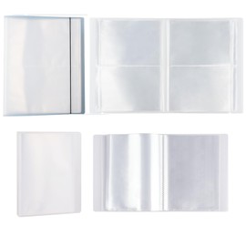 OTCRAFT 2Set Clear Sticker Photo Storage Album; Stamp & Cutting Dies Storage Book Organizer Folder for Postcards Stickers, Photo, Clear Stamps, and Cutting Dies(5x6.4inch,8.1x11x1.38inch)