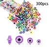 HERZWILD 300pcs Flat Round Evil Eye Beads Acrylic Lucky Eye