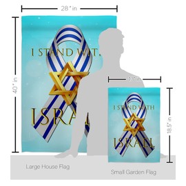 USA Decoration Israel Banner Bracket Set Flag Wooden Poles for Outside House Wood Stand Outdoor Garden Wall Tapestry Sign Grandma Gifts Bandera de IsraeliHome, Jewish Decorations Made in USA