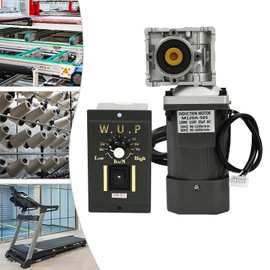 AC 110V 120W Worm Gear Reducer Motor with Speed Controller 1:80 Reduction Ratio Gearmotor Adjustable Variable Speed High Torque Reducer Gearbox Gear Motor 1650 RPM