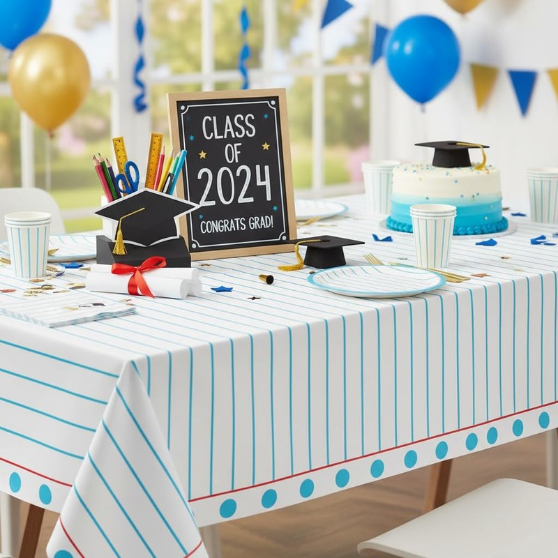 4PCS Back to School Theme Tablecloth Preschool Kindergarten Party Tablecover