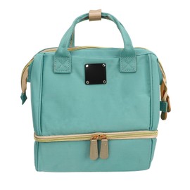 Double Layer Breastmilk Backpack Nylon and PEVA Smooth Zipper 11L Blue Leakprooof Milk Thermal Insulated Backpack for Women