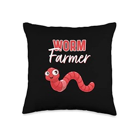 Funny Worm Farmer Organic Fertilizer Vermiculture Throw Pillow