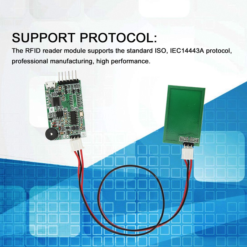 RFID Card Reader Module Contactless IC RS232 Interface 13.56MHZ IC