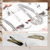 2.4 Inch Rhinestone Hair Clips, 6PCS Silver Hair Clips Snap