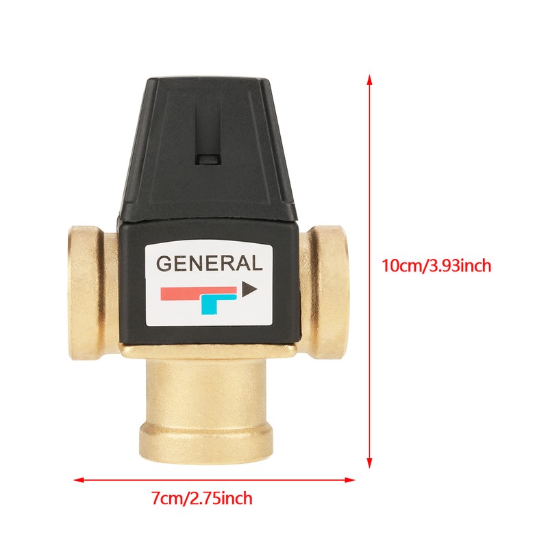 3 Way DN20 Female Thread Brass Thermostatic Mixing Valve for