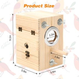 Rypet Transparent Bird Nest Boxes, Wood Parakeet Nesting Box for Cage, Upright Bird Nest Breeding Box with Perch Bird Cage House for Parakeet Lovebirds Budgie Finch Parrotlets Canary M