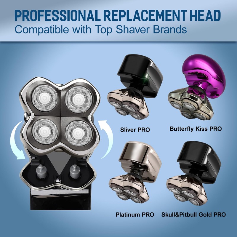 3Pack Pro 4 Replacement Blades Compatible with Skull & Pitbulls
