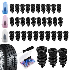 30 Tire Repair Rubber Screws, Vacuum Tyre Repair Nails Plugs Car Puncture Repair Kit Self-Service Rubber Nail Tire Repair Tool with Screwdriver for Cars SUVs Trucks Motorcycles Bicycles(10S +10M +10L)