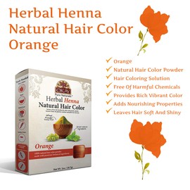 Okay Pure Naturals | Herbal Henna Hair Color Orange | All-Natural Dye | Free Of Harmful Chemicals | Vibrant Rich Color Pigment | Sifted Clump Free Fine Quality | For All Hair Types | 2 Ounce, Herbal Orange