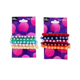 Accessorize Kingdom Hair Ties, Cotton Textured Ponytail Holders, Soft Seamless Elastic Bands for Thick and Thin Hair (Pearl Multicolor, 20 count (Pack of 1))