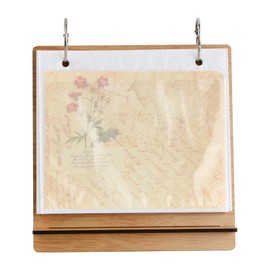 Photo Album Desk Calendar Album, Slip-in Album in Wooden Photo Frame, Photo Album Small Stand, Tabletop Flip Photo Frame, Photo Album, Holds 48 5 Inch Photos