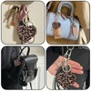 Guqqeuc Leopard Print Heart Keyring for Car Keys Leopard Print