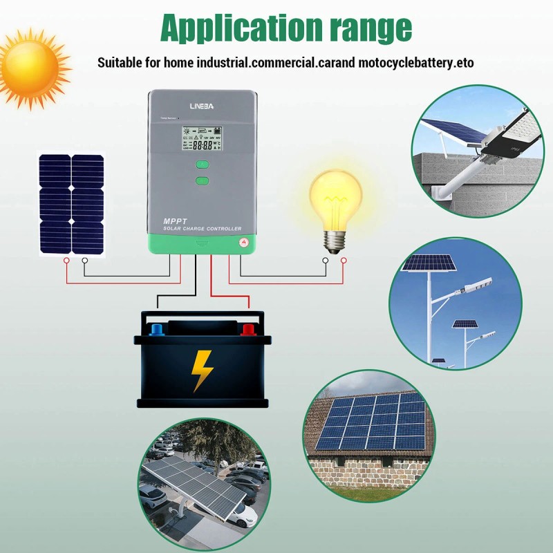 LINEBA 5200W 100A MPPT Solar Charge Controller 12V/24V/36V/48 - 100A