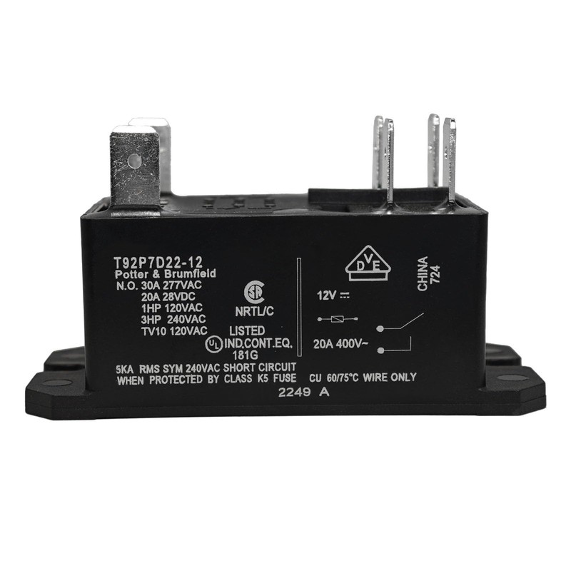 Power Relay T92P7D22-12 (Set of 2), Relay 6-1393211-9-12VDC, 30A General