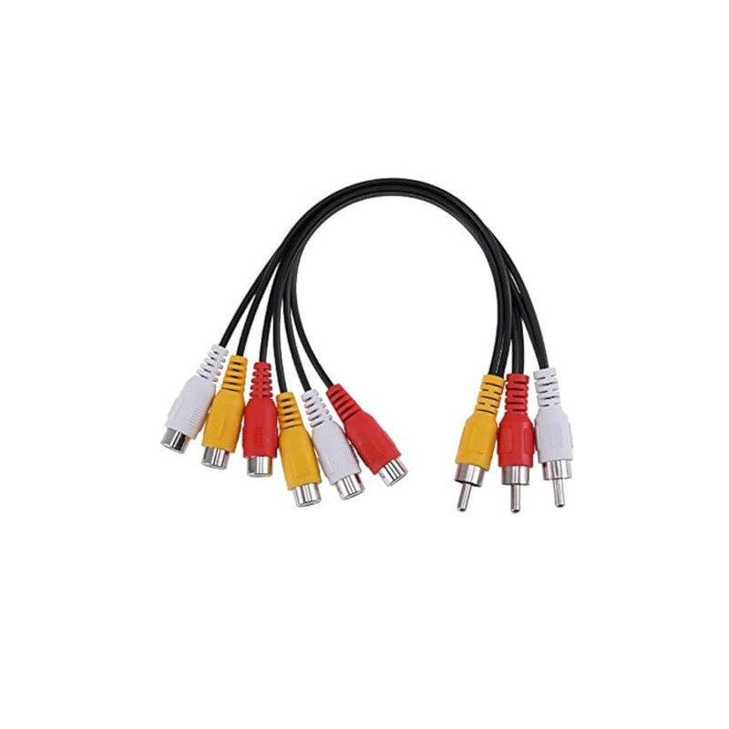Lapetus 3 RCA Male Jack to 6 RCA Female Plug