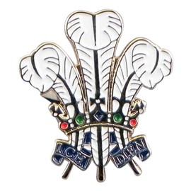 Mainly Metal Blue Enamel Pin Badge Prince of Wales Plume Feathers