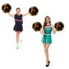 Hooshing 4PCS Black and Gold Cheer Pom Poms Metallic Pom