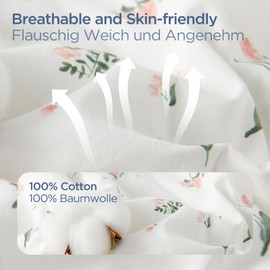 Duomiaomiao Winter Baby Sleeping Bag 3.5 tog, 100% Cotton Newborn Warm Sleep Sack with Removable Sleeves Baby Wearable Blanket for Infant Toddlers 6-18 months, Flower