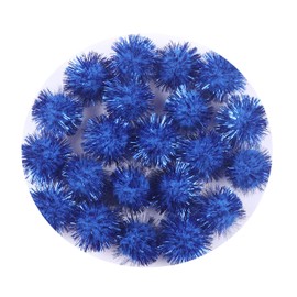 YYCRAFT 50pcs Glitter Tinsel Pom Poms Sparkle Balls for DIY Craft/Party Decoration/Cat Toys(25mm,Royal)