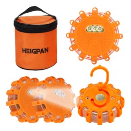 GP904 LED Road Flares Emergency Light Kit, 9 Glow Modes Strong Magnet Hang Hook for Holiday Gift, Road Emergency Rescue Search Better Protect Life Safety (4Pack Batteries not Included)