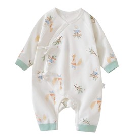 Cherie Kids 100% Organic Cotton Soft 0-6 Months Newborn Baby Romper Jumpsuits for Boys and Girls Unisex Long Sleeve