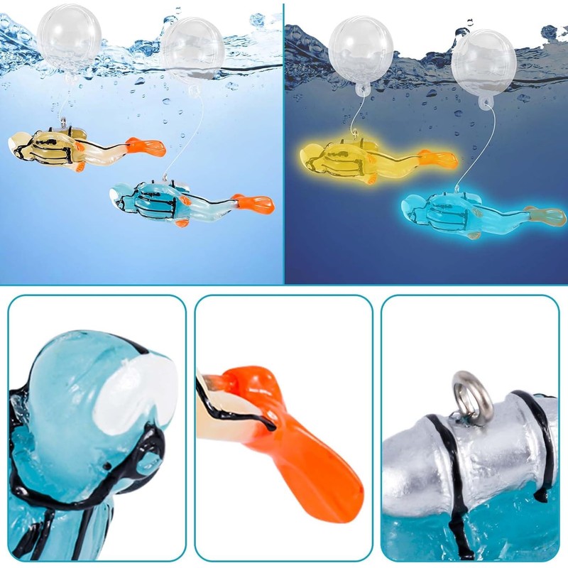 2Pcs Fish Tank Decorations,Fish Tank Floating Diver Decorations,Fish Tank Decorations